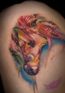 watercolor horse best tattoo shop omaha