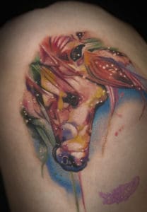 best tattoo shop omaha ne horse watercolor