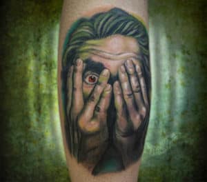 portrait tattoo peekaboo