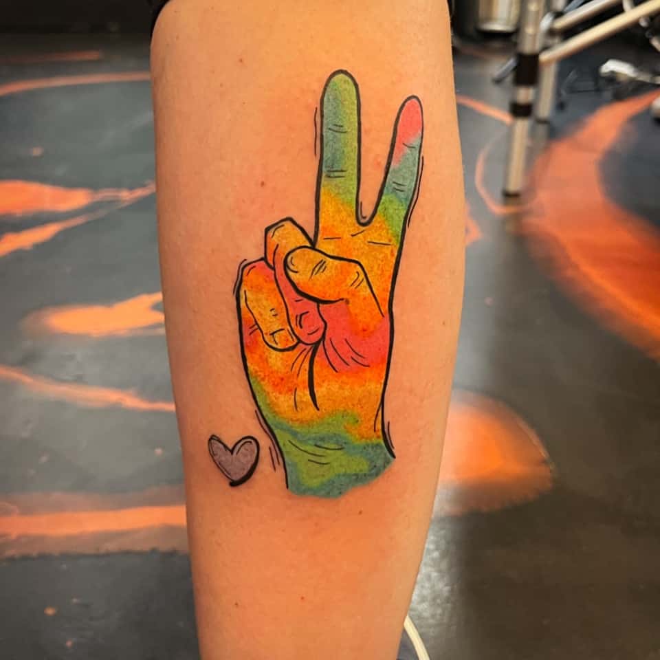 peace rainbow tattoo