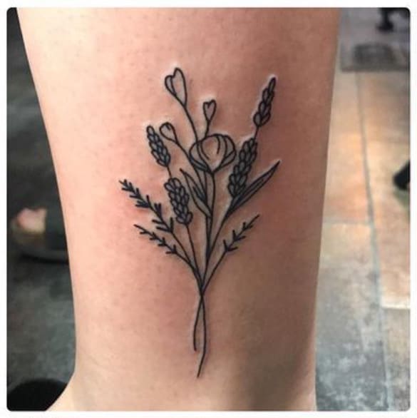 Fine line floral Tattoo
