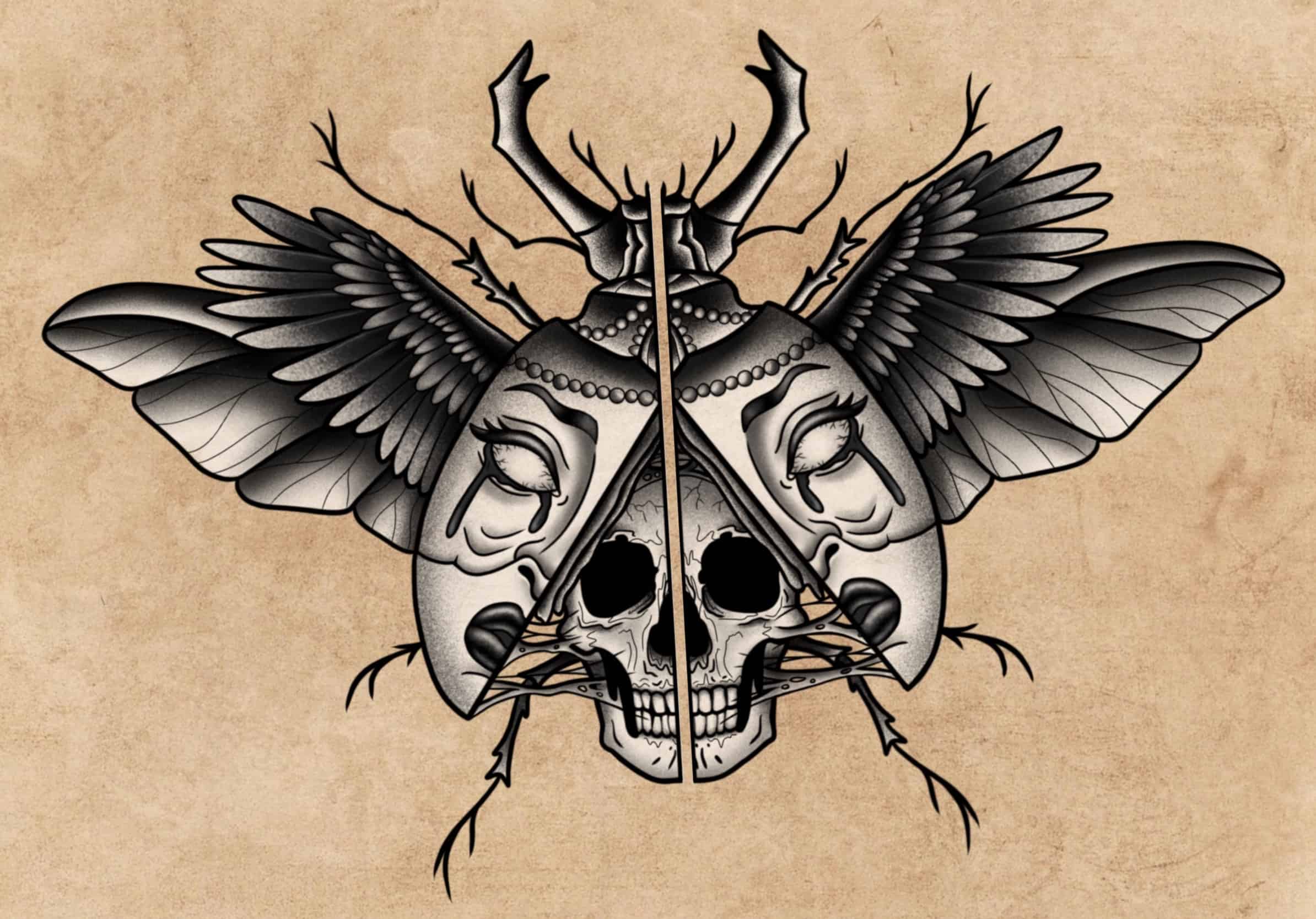 Fire Skull Tattoo
