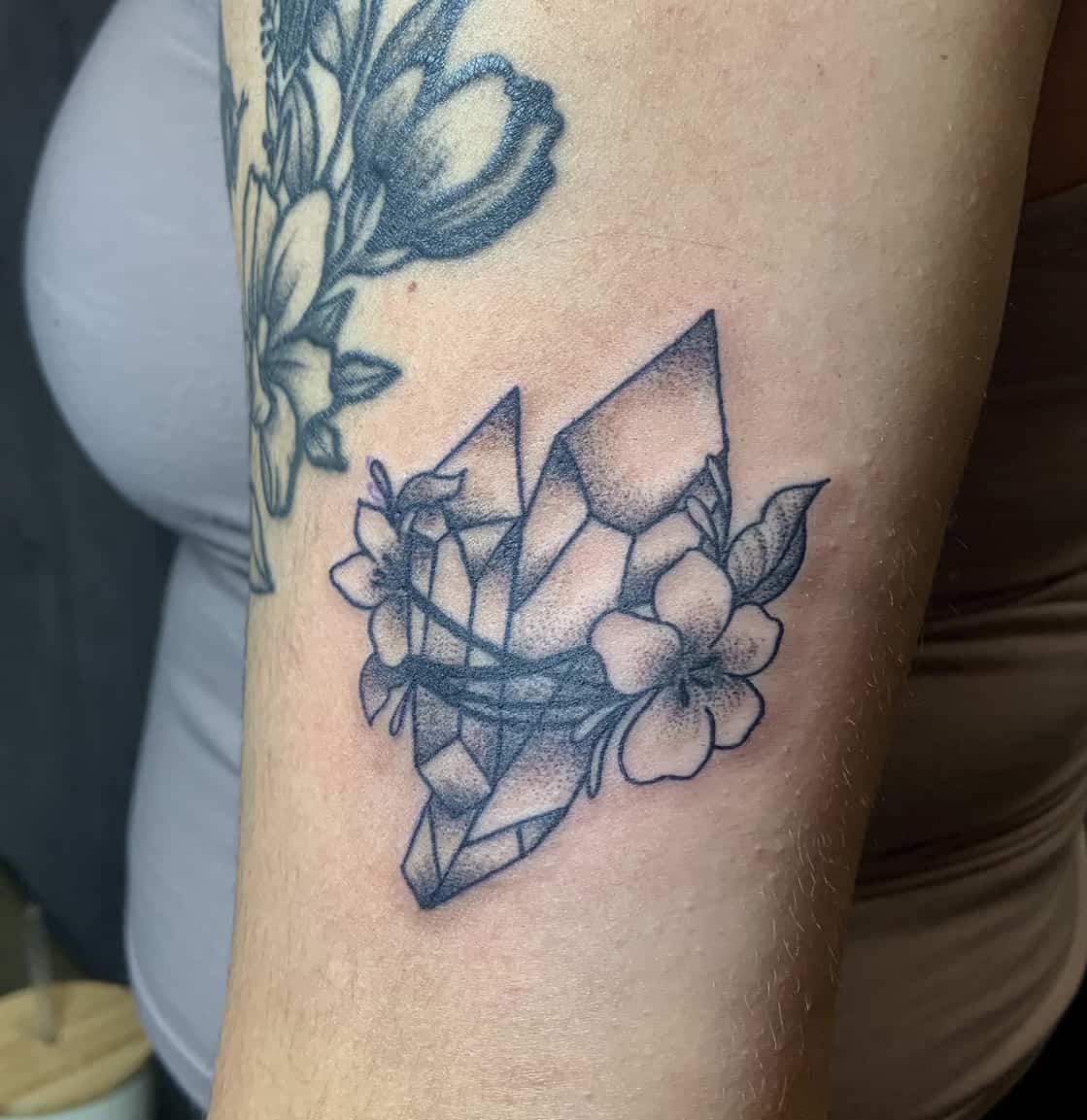 crystal flower tattoo