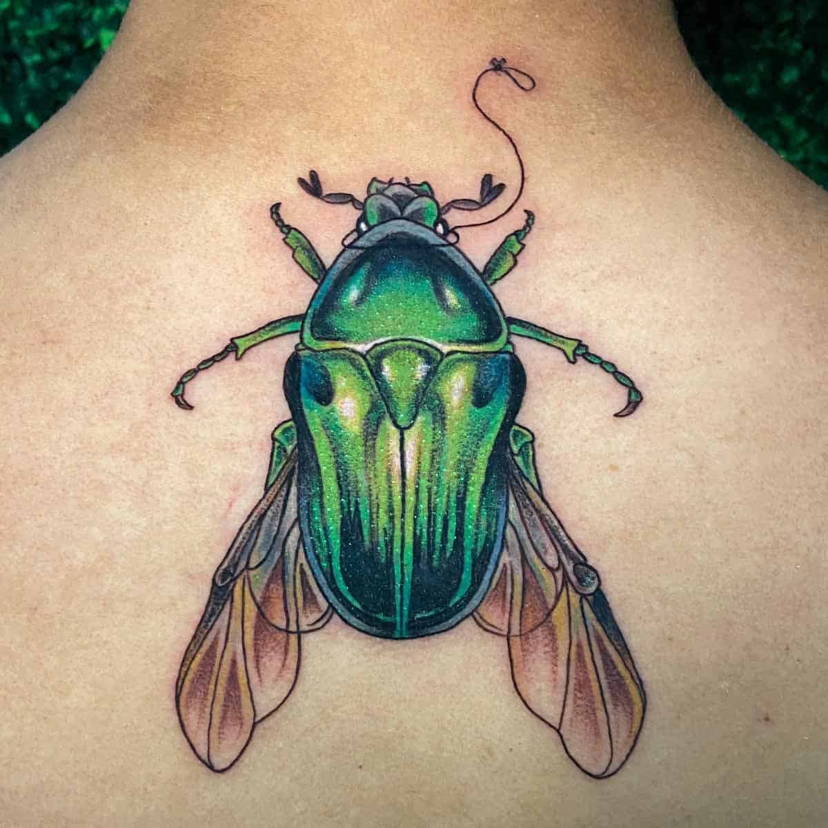 Green June Beetle Tattoo