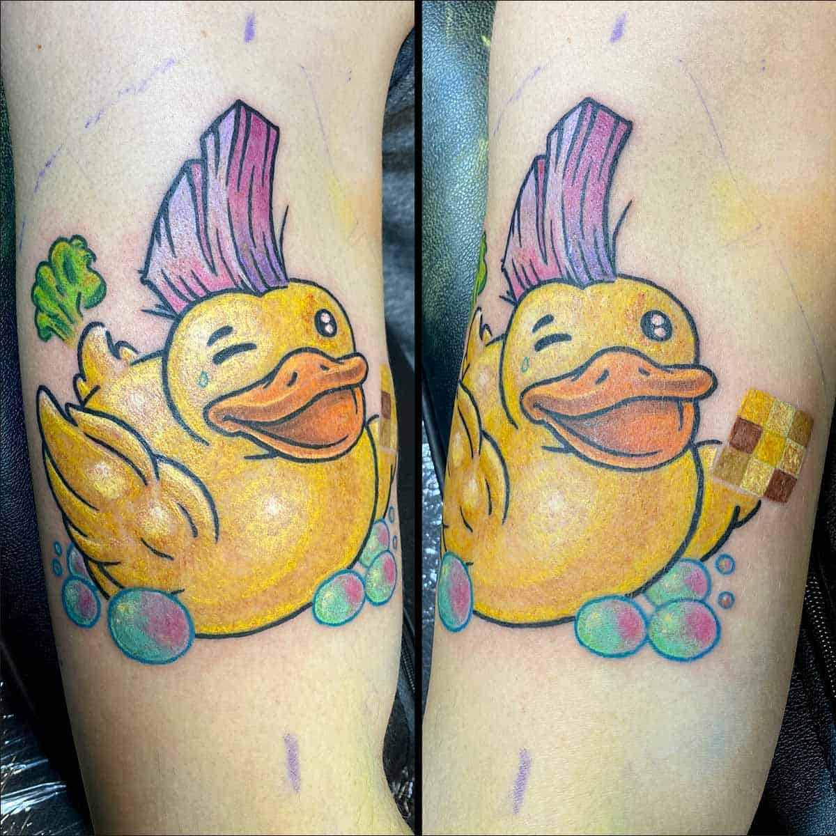 Naughty rubber ducky tattoo