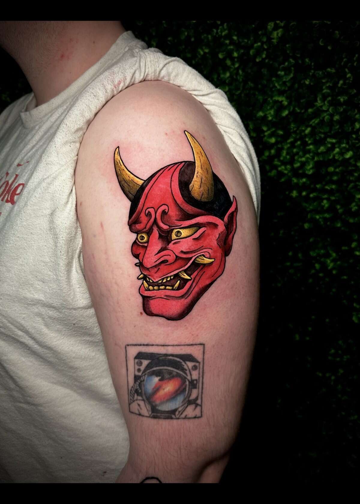 Oni Mask Color Tattoo